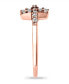 Cubic Zirconia Cross 18K Rose Gold Over Silver Toe Ring