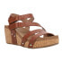 Corkys Giggle Studded Wedge Womens Brown Casual Sandals 41-0324-BOUR