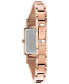ფოტო #4 პროდუქტის Women's Diamond-Accent Rose Gold-Tone Stainless Steel Bangle Bracelet Watch 18x33mm