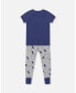 ფოტო #1 პროდუქტის Boy Organic Cotton Two Piece Pajama Set Grey Mix Printed Dogs - Child
