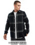 Фото #1 товара ASOS DESIGN boxy brushed flannel shirt with window pane check in black