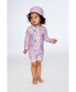 Girl Long Sleeve One Piece Rash guard Lavender Printed Fields Flowers - Toddler Child