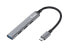 Фото #1 товара Equip 4-Port USB 3.0/2.0 Hub - USB-C - USB 3.2 Gen 1 (3.1 Gen 1) Type-C - USB 2.0 - USB 3.2 Gen 1 (3.1 Gen 1) Type-A - 5000 Mbit/s - Black - Grey - Aluminium - 0.15 m
