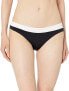 Seafolly 173897 Women's Hipster Bikini Bottom Swimsuit Pop Block Black Size 12