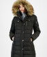 Фото #4 товара Women's Faux-Fur-Trim Hooded Puffer Coat, Created for Macy's