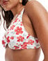 Hollister co-ord underwire floral print bikini top in red and white