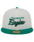 ფოტო #4 პროდუქტის Men's Cream, Kelly Green Philadelphia Eagles Historic Script 59FIFTY Fitted Hat