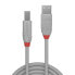 Lindy 5m USB 2.0 Type A to B Cable - Anthra Line - grey - 5 m - USB A - USB B - USB 2.0 - 480 Mbit/s - Grey