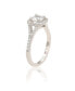 ფოტო #3 პროდუქტის Suzy Levian Sterling Silver White Round Cut Cubic Zirconia Halo Ring