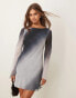 Фото #1 товара New Look flare sleeve ombre chiffon mini dress in grey