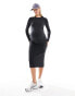 Фото #4 товара Vero Moda Maternity ruched tie side midi dress in black