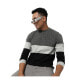 Фото #2 товара Men's Black & Grey Heathered Horizontal Striped T-Shirt