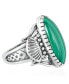 Фото #2 товара Southwestern Green Leaf Ring-Crafted from Sterling Silver and Adorned with a Malachite Gemstone, Size 5-7