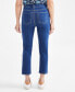 Фото #4 товара Petite High-Rise High-Cuff Embroidered Capri Jeans, Created for Macy's