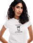 ASOS DESIGN baby tee with tequila drink graphic in white