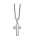 Polished Small Pillow Cross Pendant on a Cable Chain Necklace
