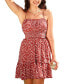 ფოტო #1 პროდუქტის Women's Red Sleeveless Square Neck Polka Dot Mini Beach Dress