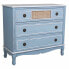 Chest of drawers Alexandra House Living Blue Rattan Fir wood MDF Wood 38 x 80 x 90 cm