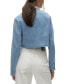 ფოტო #1 პროდუქტის Women's Natalia Long-Sleeve Cropped Denim Jacket