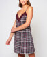 Фото #3 товара Women's Cozy Modal Plaid Trimmed in Elegant Lace 1 Pc Nightgown
