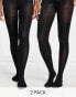 Фото #1 товара ASOS DESIGN 2 pack 40 denier tights in black