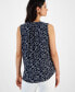 Women's Split-Neck Sleeveless Printed Top Knotted Dr, S - фото #2