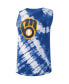 Фото #3 товара Women's Blue Milwaukee Brewers Money Ball Tie-Dye Tank Top