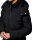 Фото #4 товара Petite Faux-Leather-Trim Hooded Puffer Coat