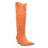 Dingo Thunder Road Embroidered Snip Toe Cowboy Womens Orange Casual Boots DI597