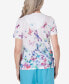 Women's Summer Breeze Butterfly Border Shirt Sleeve Top