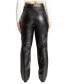 Фото #2 товара Juniors' Faux-Leather High-Rise Wide-Leg Jeans