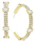 ფოტო #1 პროდუქტის Gold-Tone Crystal Two-Row Large Hoop Earrings, 2.55", Created for Macy's