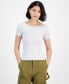 ფოტო #1 პროდუქტის Juniors' Open Back Short-Sleeve Seamless Top