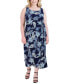Фото #4 товара Plus Size Printed Side-Tie Maxi Dress