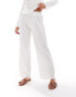 Фото #2 товара Vero Moda Petite textured jersey wide leg trouser co-ord in white