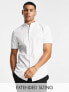 Фото #1 товара ASOS DESIGN Premium slim sateen shirt with mandarin collar in white