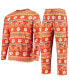 Фото #1 товара Пижама Concepts Sport мужская Оранжевая Clemson Tigers Ugly Sweater Knit Top and Pant Set