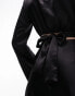 Topshop co-ord wrap waist satin top in black 34 - фото #9