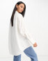 Фото #4 товара ASOS DESIGN long sleeve boyfriend shirt in cotton in white