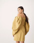 ASOS EDITION structured bardot mini dress in honey