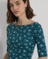 ფოტო #4 პროდუქტის Women's Floral Stretch Cotton Midi Dress