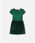 Фото #1 товара Toddler Girls Short Sleeve Dress With Pleated Skirt Metallic Green - Toddler|Child