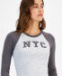 Juniors' Long-Sleeve Graphic Knit