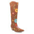 Фото #2 товара Dingo Flower Power Embroidered Floral Snip Toe Cowboy Womens Brown Casual Boots