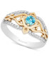 ფოტო #1 პროდუქტის Enchanted Disney Swiss Blue Topaz (1/4 ct. t.w.) & Diamond (1/5 ct. t.w.) Jasmine Ring in 14k Gold & Sterling Silver