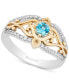 Enchanted Disney Swiss Blue Topaz (1/4 ct. t.w.) & Diamond (1/5 ct. t.w.) Jasmine Ring in 14k Gold & Sterling Silver