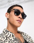 Фото #3 товара ASOS DESIGN retro round sunglasses with smoke lens in matte black