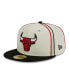 Фото #1 товара Men's Cream, Black Chicago Bulls Piping 2-Tone 59FIFTY Fitted Hat