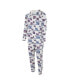 Men's White New York Giants Allover Print Docket Union Full-Zip Hooded Pajama Suit