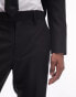 Topman slim tux suit trousers with tonal sateen side stripe in black Черный, W34 Long - фото #5